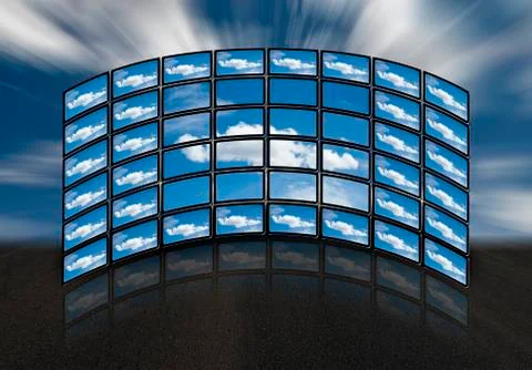 Clouds in the screens. Stock Illustration