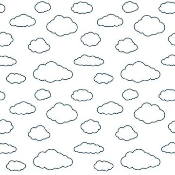 Clouds Seamless Pattern Background Stock Illustration