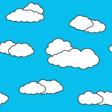 Clouds Seamless Pattern Background 스톡 일러스트
