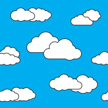 Clouds Seamless Pattern Background 스톡 일러스트