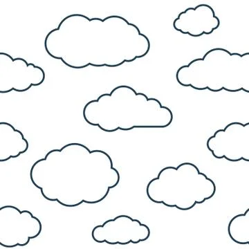 Clouds Seamless Pattern Background イラスト素材