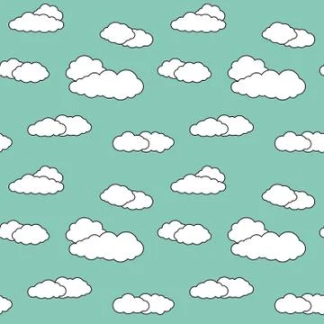 Clouds Seamless Pattern Background イラスト素材