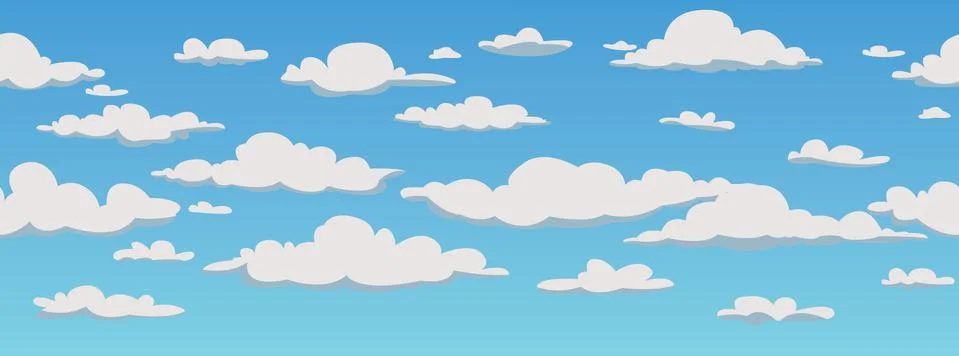 Clouds, seamless pattern background, vector illustration Stockillustratie