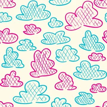 Clouds seamless pattern Stock Illustration