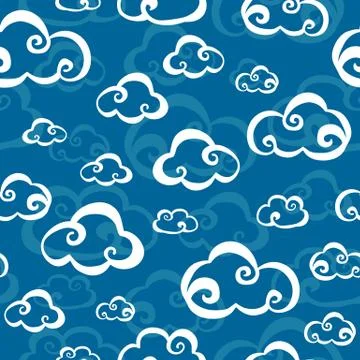 Clouds seamless pattern Stock Illustration