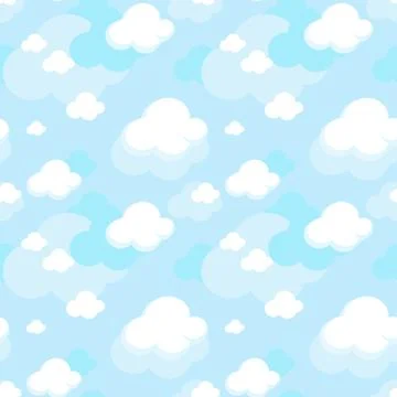 Clouds seamless pattern Stock Illustration