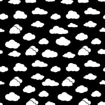 Clouds seamless pattern. Illustrazione stock