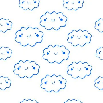 Clouds seamless pattern Stock Illustration