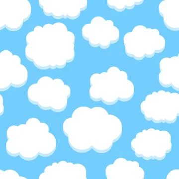 Clouds seamless pattern Stock Illustration