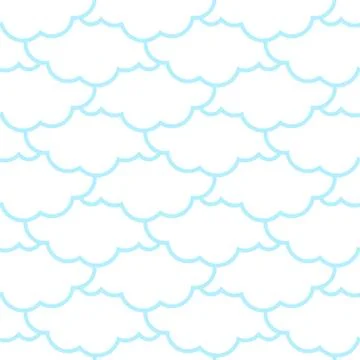 Clouds seamless pattern. Sky background. Retro Ornament for Cloth 스톡 일러스트