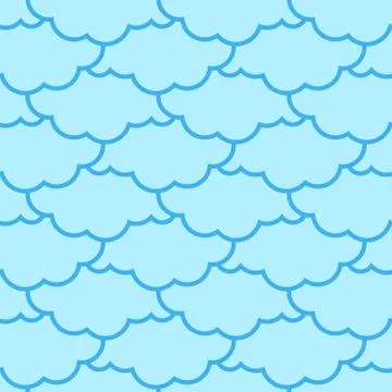 Clouds seamless pattern. Sky background. Retro Ornament for Cloth Stock Illustration