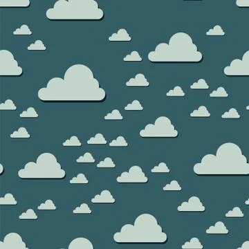 Clouds seamless pattern. Vector illustration. Abstract cartoon cloudscape Stockillustratie