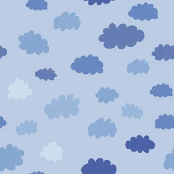 Clouds seamless pattern. Weather background design illustration Stock Illustration
