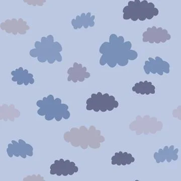 Clouds seamless pattern. Weather background design illustration 스톡 일러스트