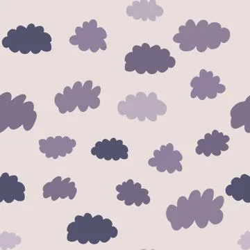 Clouds seamless pattern. Weather background design illustration Illustrazione stock