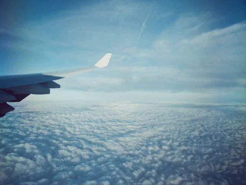 Clouds seen from the airplane window Stock Footage