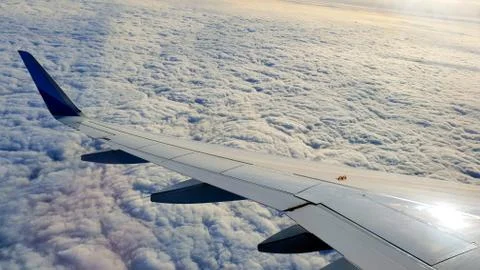 Clouds seen from top, from airplane window during a Fly . 写真素材