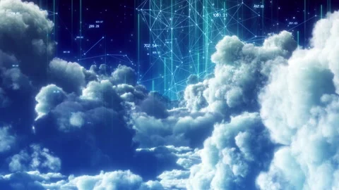 Clouds Server Technology Connection Stock Footage 246517317