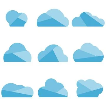 Clouds, set of designer original clouds isolated on a white background. Vec.. Stockillustratie