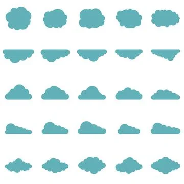 Clouds set in flat style Illustrazione stock