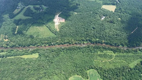 Clouds Shadow On Beautiful Green Landscape Stock Footage 160938722
