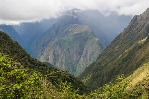 Clouds shadow on the nature in the Andes. 스톡 사진