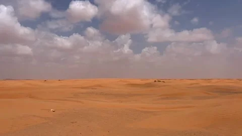 Clouds shadows moving over sahara desert dunes. panning view Video stock 279406217