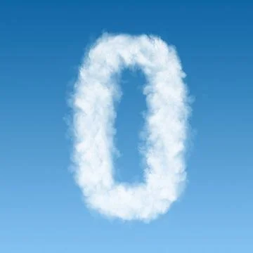 Clouds in shape of figure zero number zero made of white clouds on blue ba... Stock Photos