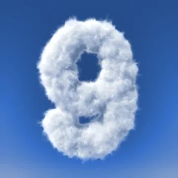 Clouds in shape of the letter Stock Illustration