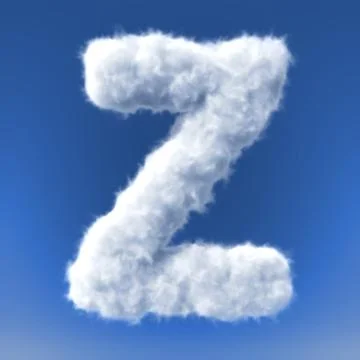 Clouds in shape of the letter Stock Illustration