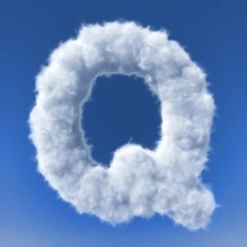 Clouds in shape of the letter Stock Illustration