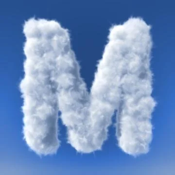 Clouds in shape of the letter Stock Illustration
