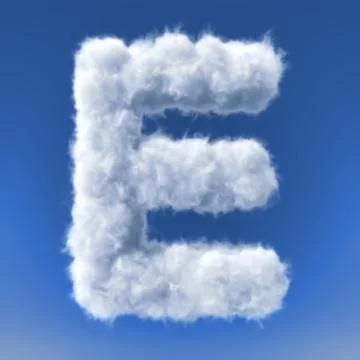 Clouds in shape of the letter Stock Illustration