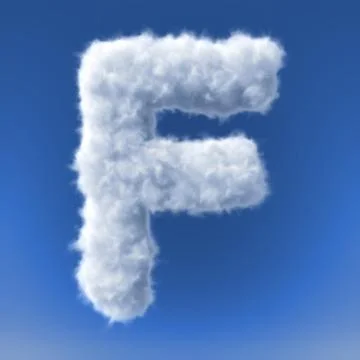 Clouds in shape of the letter Stock Illustration
