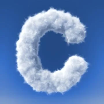 Clouds in shape of the letter Stock Illustration