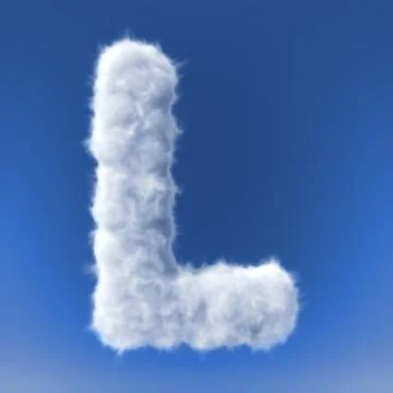 Clouds in shape of the letter Stock Illustration