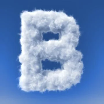 Clouds in shape of the letter Stock Illustration