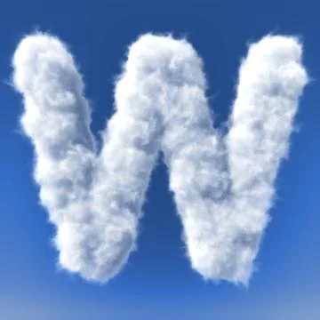 Clouds in shape of the letter Stock Illustration