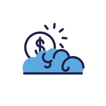 Clouds shape on white background Illustrazione stock