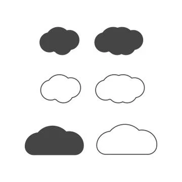 Clouds shapes icons. Cloud application background Stock Illustration
