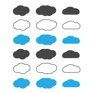 Clouds shapes icons. Cloud application vector background Stock Illustration