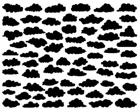 CLOUDS SILHOUETTE VECTOR ART Stock Illustration
