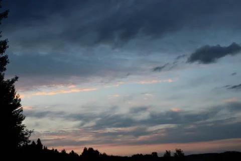 Clouds in the sky after sun set Stock Photos