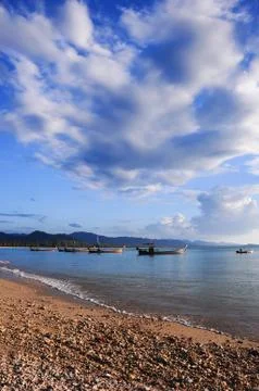 Clouds in the sky and the beach Stock-Fotos