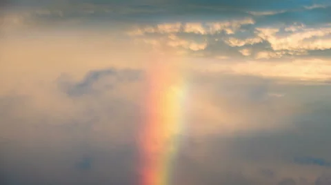 Clouds in the Sky and Rainbow are Moving. Time Lapse Video stock 68755563