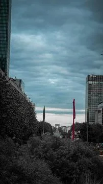 Clouds in the sky and trees , Paris France Foto stock