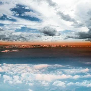 Clouds in sky atmosphere panorama Stock Photos
