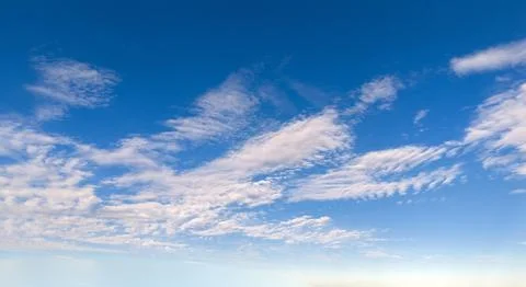 Clouds on sky background blue texture. Bright clouds soft white pattern. Daytime Stock Photos