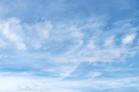 Clouds sky, blue background. cloud blue sky and sun. Stock-Fotos