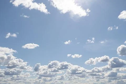 The clouds. Sky. Cumulus clouds in a blue sky. Airspace. Cloudy sky Stock Photos